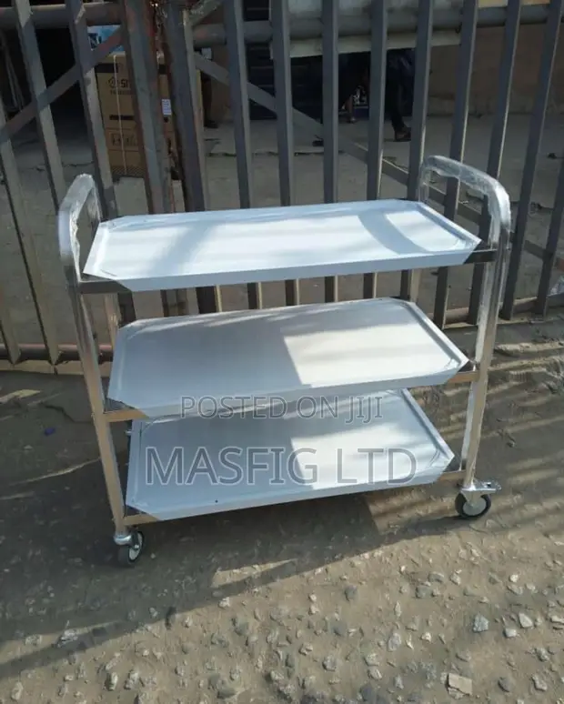 3-Tier Stainless Steel Serving Trolley - 1