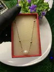 Pearl Bead Pendant Necklace - Silver Color - 1