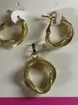 Gold Replica Jewelry Set with Pendant - 2