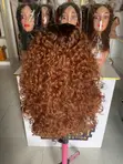 Human Hair Blend with 5x5 Closure, 16 Inch, Dark Brown - 3