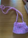 Pink Crocheted Handbag - 2