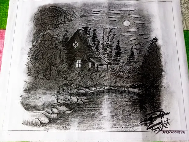 Pencil on Paper Nature Art Works - 1