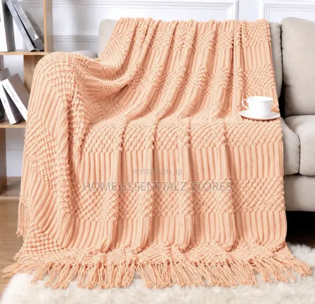 Luxury Boho Sofa Throw Blanket with Tassels - 1