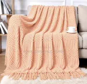 Luxury Boho Sofa Throw Blanket with Tassels