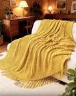 Luxury Boho Sofa Throw Blanket with Tassels - 2