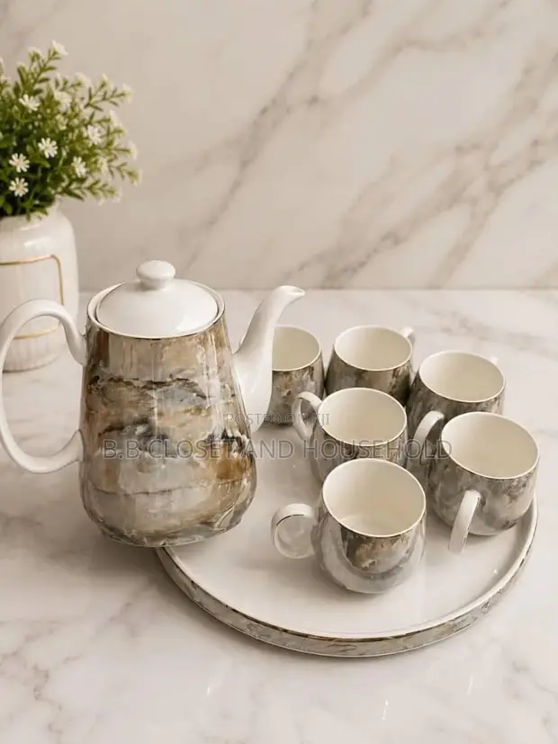 AMCO 7-in-1 Rotating Base Jug and Tea Cup Set - 1