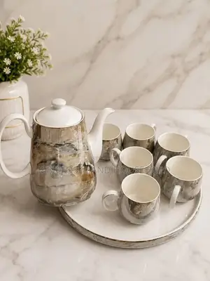 AMCO 7-in-1 Rotating Base Jug and Tea Cup Set