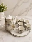 AMCO 7-in-1 Rotating Base Jug and Tea Cup Set - 1
