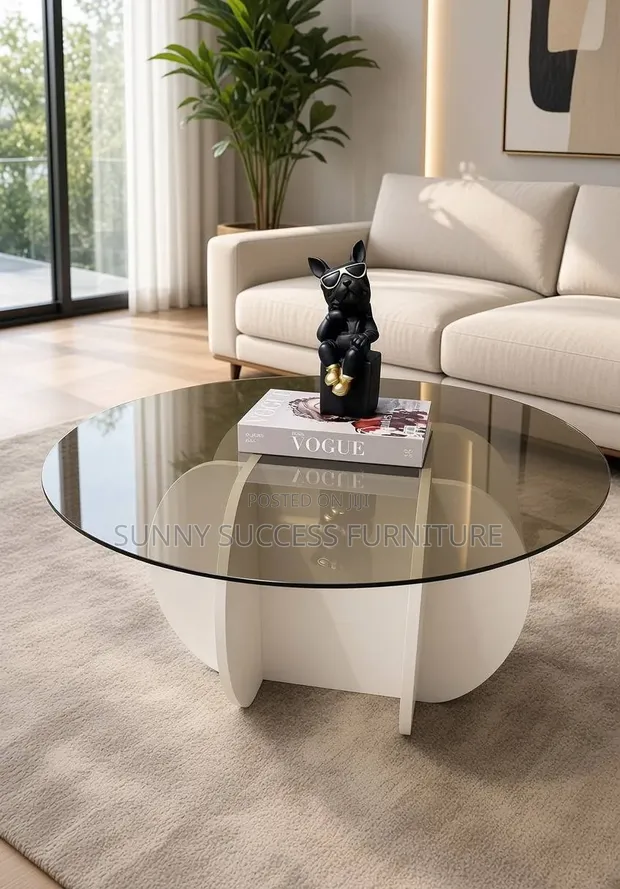 Modern Round Glass Center Table - 1