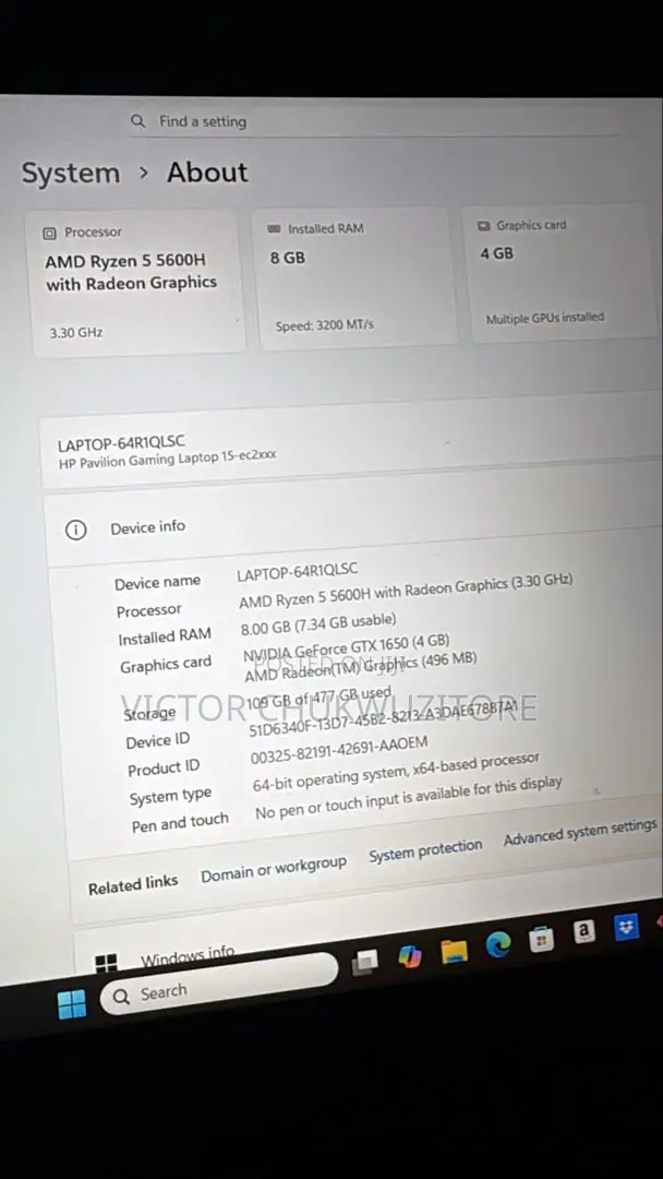 HP Pavilion Gaming Laptop 15-dk2xxx 8GB RAM 512GB SSHD - 1