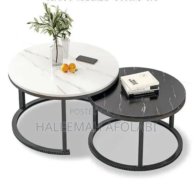 2pcs Faux Marble Center Table - 1