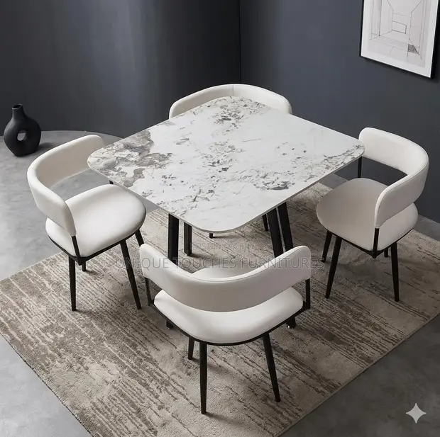 Home Interiors White 4-Seater Dining Table - 1