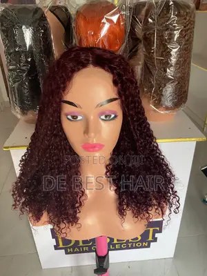 Gashin Mutum 100% Pixie Curl 5x5 Closure, 18 Inches, Burgundy