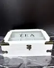 Vintage Wooden Tea Bag Organizer Box - 6 Compartments - 2