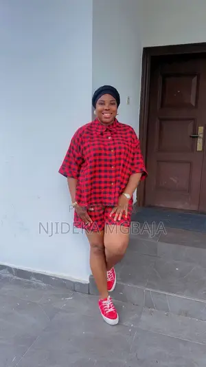 RTWbyJide Red Casual Plaid Two-Piece Set