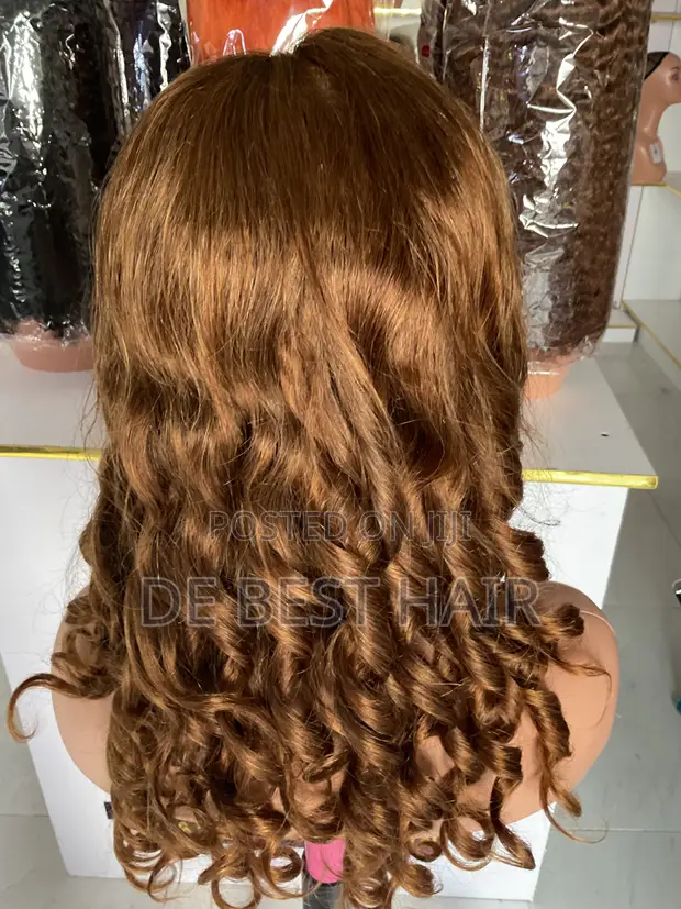 100% Human Hair with 5x5 Closure, 18 Inches, Golden Blond - 1