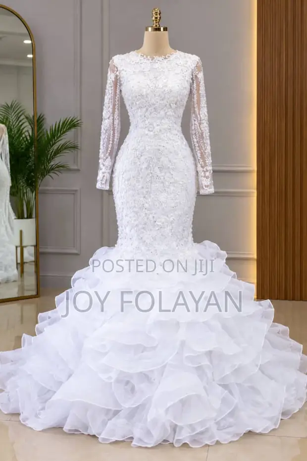 Beaded Mermaid Wedding Gown - 1