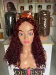 100% Human Hair Loose Bouncy Wig with 5x5 Closure, 18 Inches, Color 99j - 2