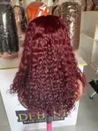 100% Human Hair Loose Bouncy Wig with 5x5 Closure, 18 Inches, Color 99j - 4