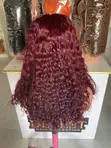 100% Human Hair Loose Bouncy Wig with 5x5 Closure, 18 Inches, Color 99j - 5