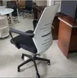 Office Swivel Chair (Black Fabric & White Back) - 2