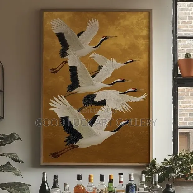 Four Cranes in Flight Wall Art - 1