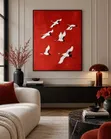 Four Cranes in Flight Wall Art - 2