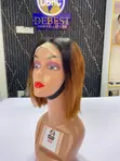 100% Human Hair 10" Bone Straight with 5x5 Closure - Two Tone - 3