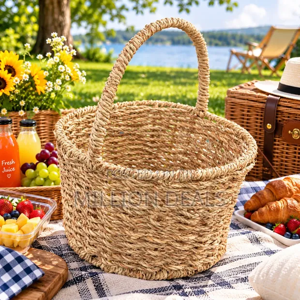 Stylish Woven Rattan Picnic Family Mini Basket - 1