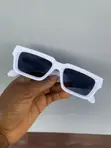 Unisex Plastic Sunglasses - White - 1