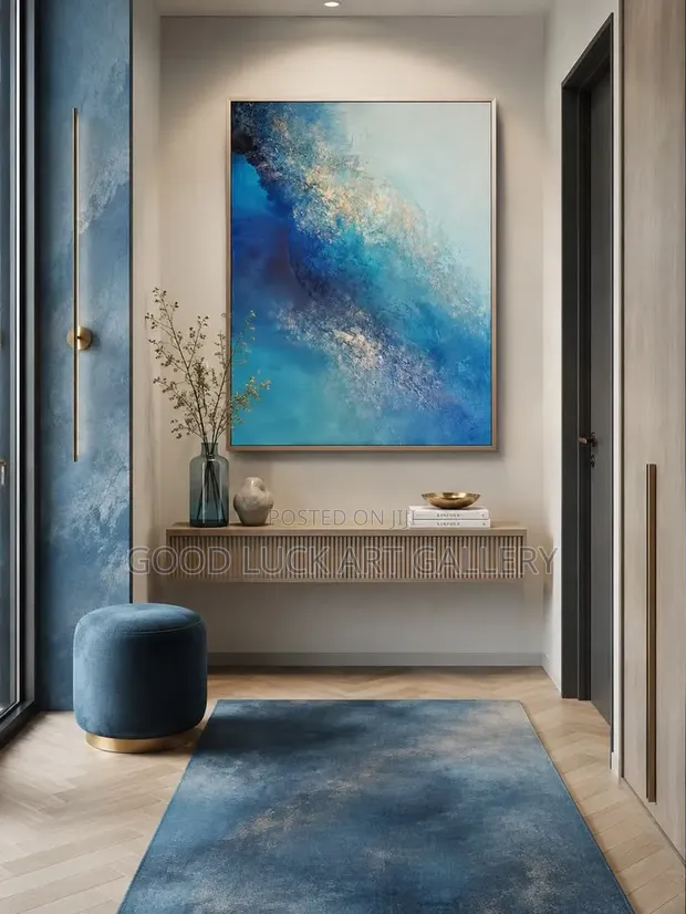 Blue Abstraction Framed Wall Art - 1