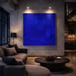 Deep Blue Textured Wall Art - 2