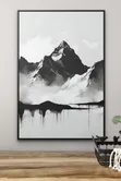 Zane na Acrylic na Gida - Dutsen Baki da Fari - 2