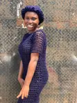 Hannun Rogo Gown Launin Navy Blue da Ruffle Cap - 2
