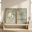 Japandi Art Print - Sage Green Birds - 1
