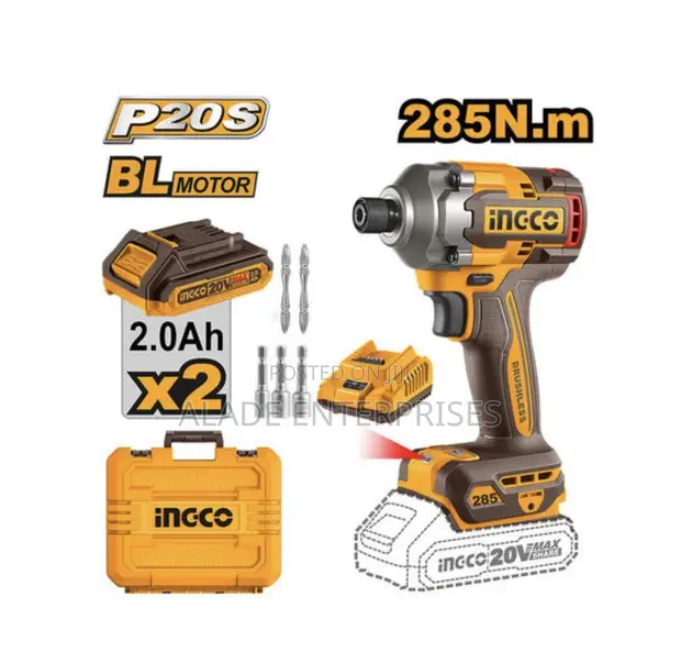 Ingco 20V Brushless Impact Driver 285Nm Cordless - 1