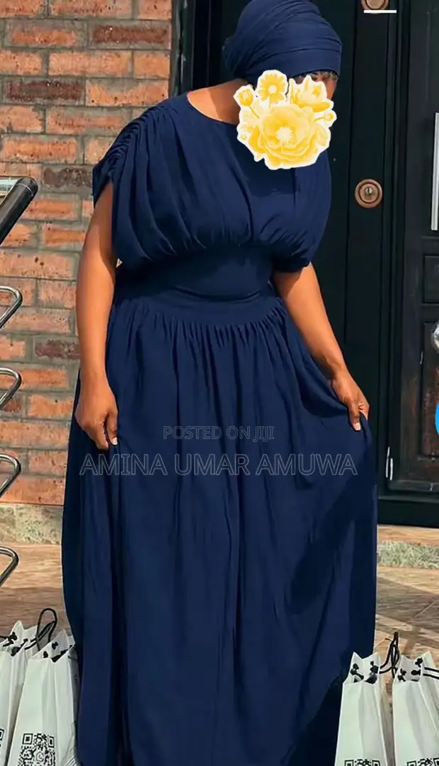 Chic Print Elegance Dress with Cape - 1