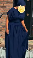 Chic Print Elegance Dress with Cape - 1