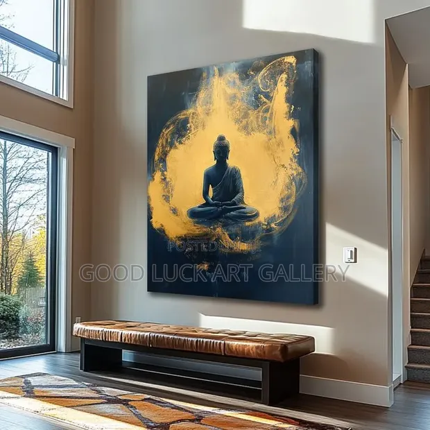 Buddha Silhouette Canvas Wall Art - 1