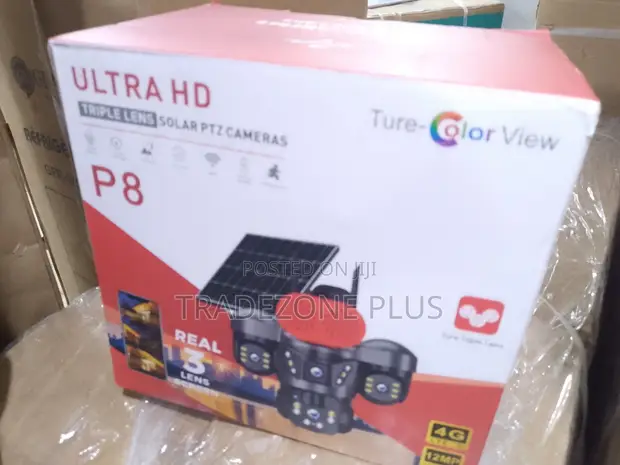 Triple Lens Solar PTZ CCTV Camera - 1