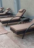 High Quality Rattan Pool Lounger with Side Stool - 2