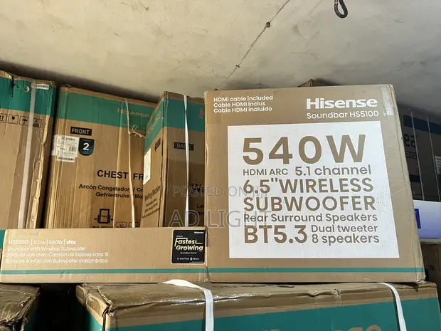 Hisense 540W 5.1 Channel Soundbar with Wireless Subwoofer - 1