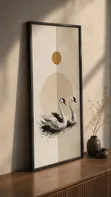 Japandi Interiors Vertical Framed Wall Art - 1
