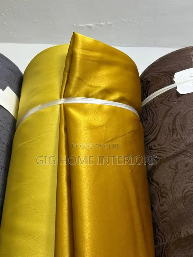 Premium Turkish Solid Curtains - Gold - 1