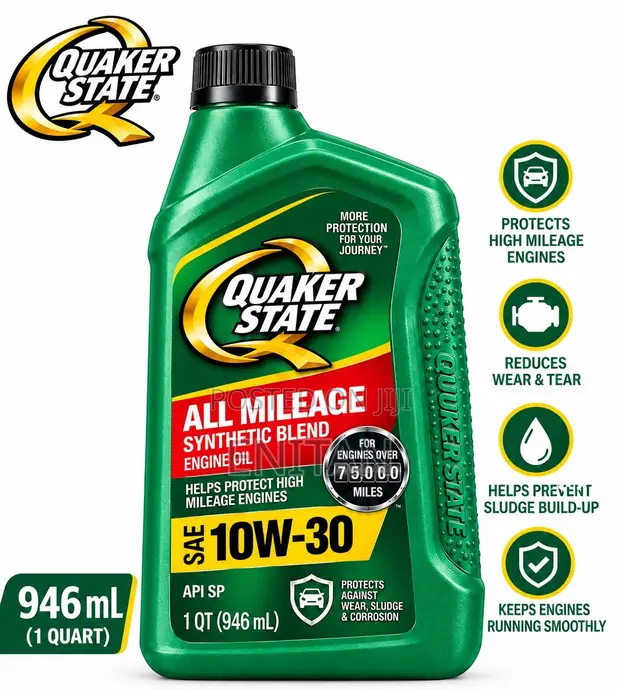 Quaker State All Mileage 10W-30 Motor Oil 946mL - 1