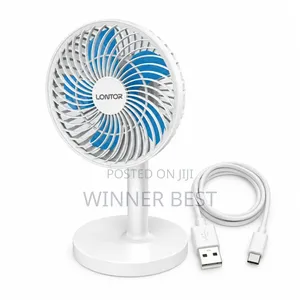 Lontor 6-Inch Rechargeable Rotating Desk Fan