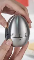 Stainless Steel Egg Kitchen Timer - 60 Mins Mechanical - 2