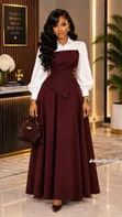 Elegant Wine Dress - 2