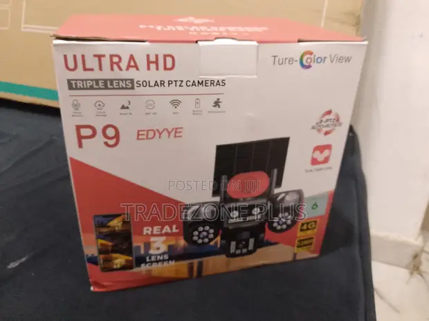 PTZ Solar CCTV Security Camera with 3 Views - 1