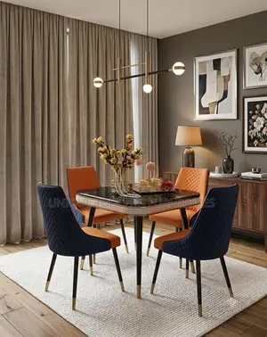 Home Interiors 4-Seater Semi-Circle Dining Table Set